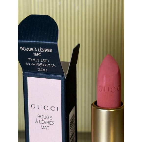 Gucci Rouge à Lèvres Mat Lipstick -208 THEY MET IN ARGENTINA - mini - NEW in BOX - Picture 1 of 3
